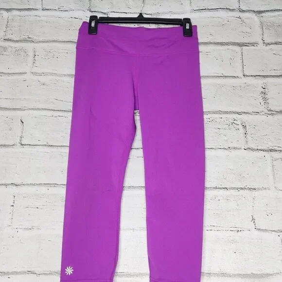 Athleta Sonar Capri Leggings Purple Womens Small 341479 Athleisure Yoga Casual - Picture 1 of 8